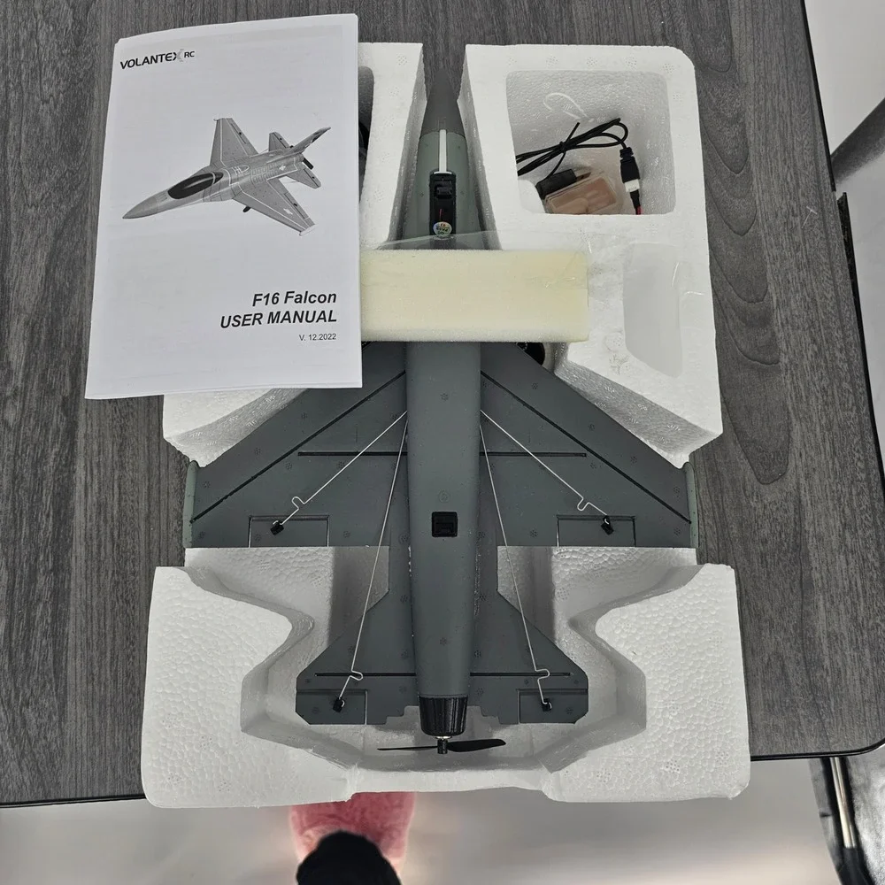 VolantexRC F16 Falcon RC Airplane 4-Channel RTF X-Pilot Stabilizer Grey EXA76110